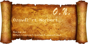 Ozsvárt Norbert névjegykártya