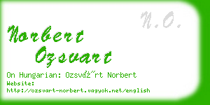 norbert ozsvart business card